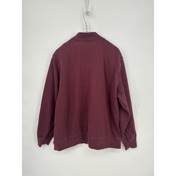L.L. Bean Jacket XL Maroon Fleece Lined Full Zip Pockets Mock Neck - Picture 5 of 10